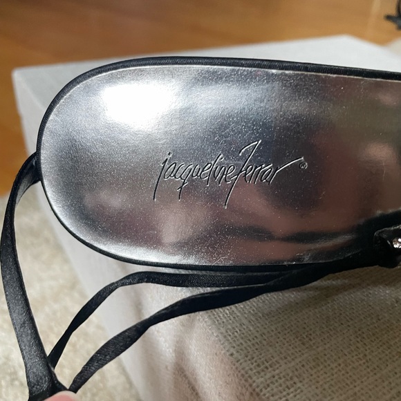 Lace up ankle black and silver heels. - Picture 5 of 7